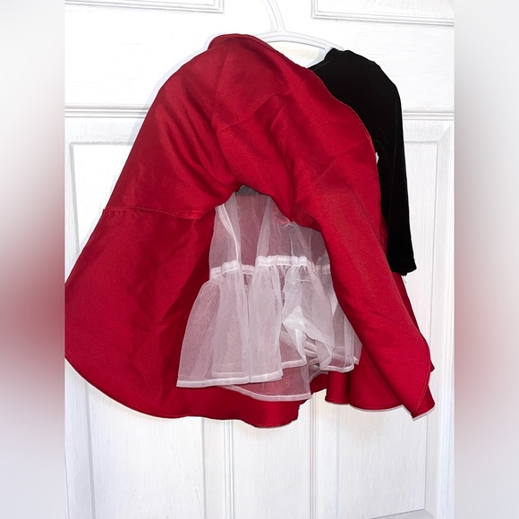 VTG Bonnie Baby Girls Christmas Dress Size 12M Red And Black. VTG Vintage - Picture 3 of 4